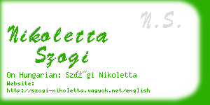 nikoletta szogi business card